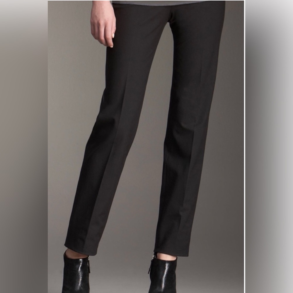 Piazza Sempione Marion Black Side Zipper Straight Leg Dress Pant Trousers EUC 8